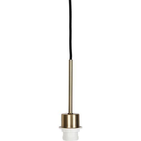 QAZQA Moderno Lámpara colgante moderna bronce con cable negro - Combi 1 Acero Redonda Adecuado para LED Max. 1 x 60 Watt (1/4)