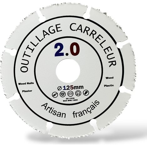 Disque Blanc Polyvalent 125 mm Bois, Plastique & PVC Outillage Carreleur 2.0 Artisans Français (1/3)