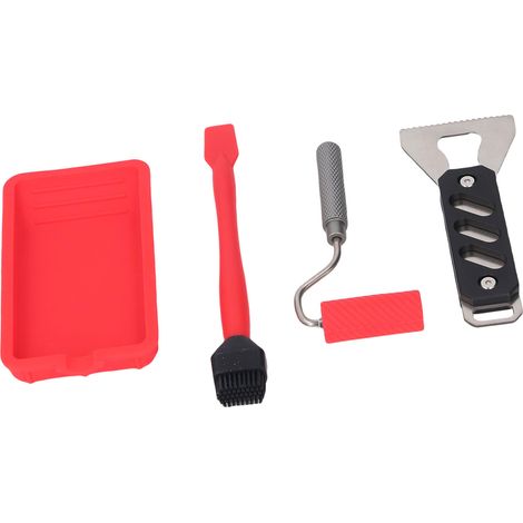 Kit applicateur de colle à bois en alliage d'aluminium et silicone, pinceau à encoller réutilisable portable pour menuiserie et bricolage (1/5)