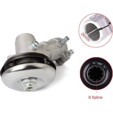 Renvoi d'angle Debroussailleuse 26mm, Tête d'engrenage Debroussailleuse Universelle Boîte de Vitesse de Tondeuse à Gazon pour Coupe Herbe/Tronconneuse (26mm, Rond de 9 Dents) (1/3)