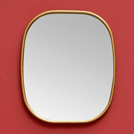 Miroir arrondi doré 31x26cm (1/2)