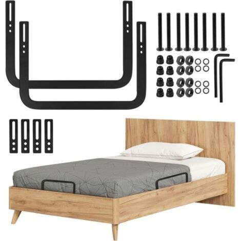 Matratzenstopper, Matratzenkeil für Massivholzbetten, Lattenroste, Tatami-Betten, schwebende Betten und Boxspringbetten, verstellbare, rutschfeste Matratzenstützstange, Matratzenhalter aus Metall, 2 S (1/5)