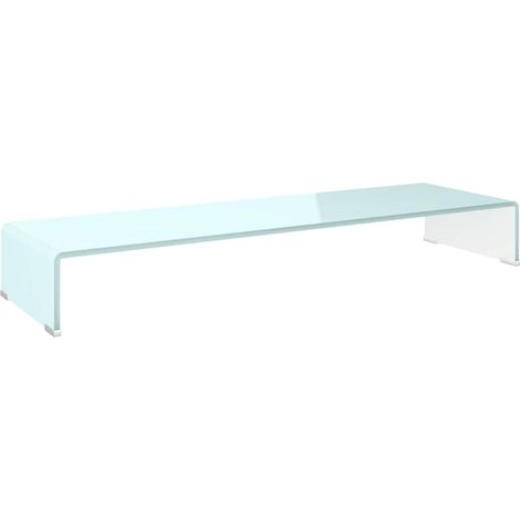 vidaXL Mueble TV/Elevador de monitor cristal verde 100x30x13 cm (1/2)
