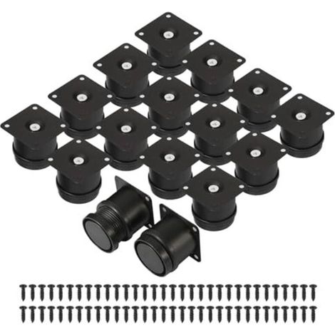 16 adjustable furniture feet (5 cm - 6.5 cm), black metal furniture legs with 64 screws, 50 mm furniture legs for bed, TV stand, sofa, bookcase, coffee table and desk (1/4)