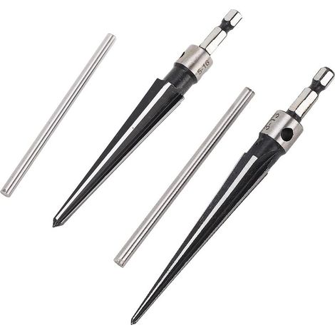 Alésoir conique, alésoir hexagonal en T, alésoir manuel en acier 45, outil de perage à manche 6 cannelures pour bois et plastique, 5-16 mm 3-13 mm (1/5)