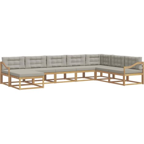 Set di divani da esterno 8 pz Bianco e Grigio Chiaro vidaXL (1/5)