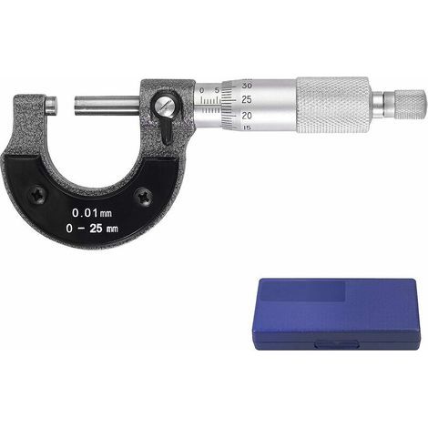 Micromètre extérieur précis Étrier Outil de mesure du diamètre extérieur Micromètre de 0 à 25 mm Graduation de 0,01 mm pour la réparation automatique et l'automobile (1/5)