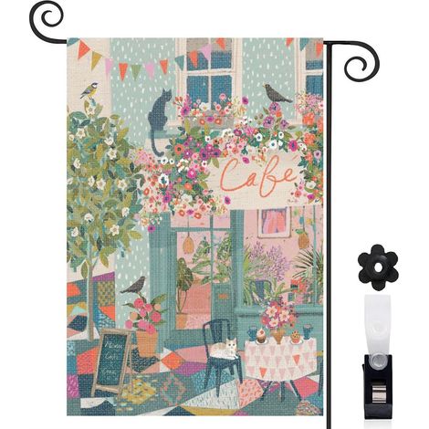 Drapeau de jardin décoration pour maison de campagne toile durable double face 30 x 45 cm pour porche et cour (1/5)