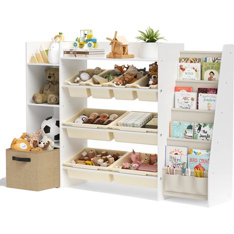 Estantería infantil, almacenamiento multifuncional de juguetes, diseño de estantería colgante, MULTI (1/2)
