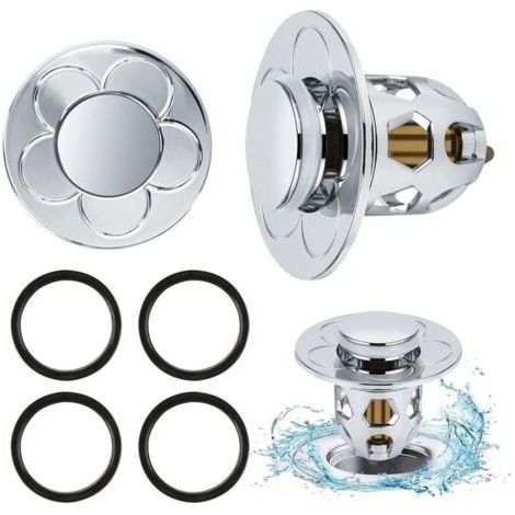 2 Pièces Bonde de Lavabo Universel Pop Up 34-40mm,Bonde de Lavabo Pop-Up avec Filtre Anti-Clogging,Flitre de Vidange Anti-Bloqué,Bouchon Baignoire pour Lavabo Cuisine,Flitre Cheveux-Orifice de Vidange (1/5)