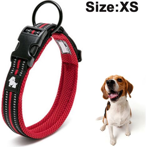 Collier pour chiens moyens et grands, rembourré avec maille réfléchissante 3M, réglable, en nylon, pour les aventures en plein air (1/5)