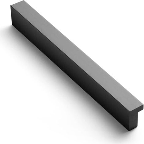 Lot de 2 poignées d'armoire - Poignées de tiroir noires (96 mm), entraxe de trou - Poignées de tiroir solides et coudées pour armoires de cuisine - Poignées à doigts (1/4)