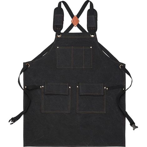 Hommes Tabliers en toile imperméable Tabliers de travail, tablier à outils avec poches pour le jardinage, l'industrie, la peinture (1/5)