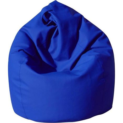 Poltrona a Sacco Pouf in Similpelle Blu Avalli (1/2)