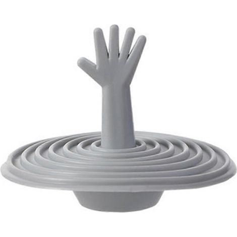 Bouchon de vidange en silicone pour salle de bain, sol et lavabo : cache-bonde, désodorisant, anti-insectes, couvercle rond universel, gris clair (1/5)