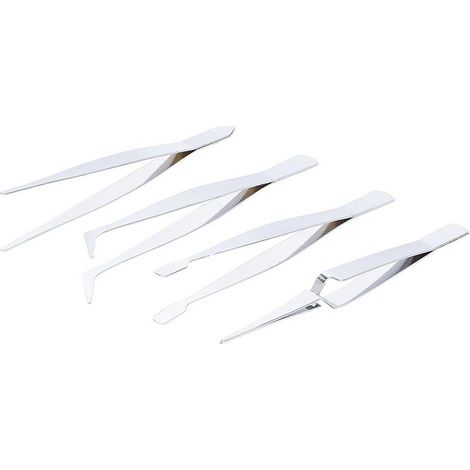 Jeu de Pincettes 4 pcs 105-120 mm - Acier Inoxydable - Précision et Polyvalence, Pro - D-Work (1/5)