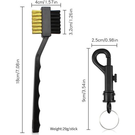 Doppelseitige Reinigungsbürste mit Nylonborsten und Metalldraht, leichtes, ergonomisches Werkzeug. (1/5)