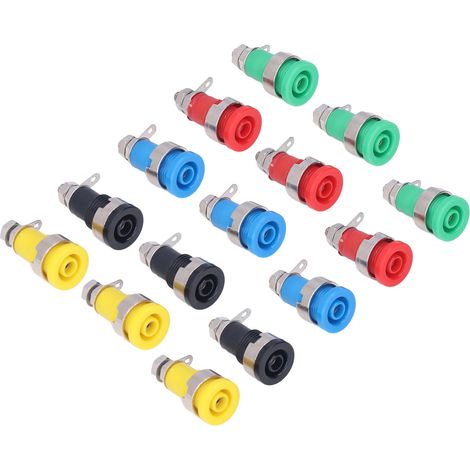 Lot de 10 paires Douilles Banane 4mm à Ressort, Connecteurs Sûrs pour Équipements Électroniques et Industriels, Prise Retour Type Banane (1/5)