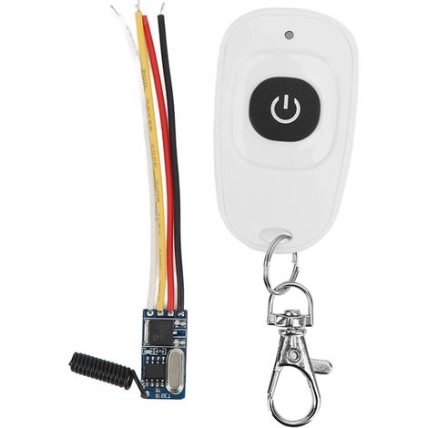 DC12V RF Remote Control Switch + Receiver 12V Mini Kit 433MHz High Sensitivity LED Relay Module DC 3.5-12V for Garage, Door Lock, Buzzer (1/5)