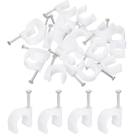 50pcs Attaches De Câble Avec Clou 16mm Pour Fils Sur Mur (1/5)