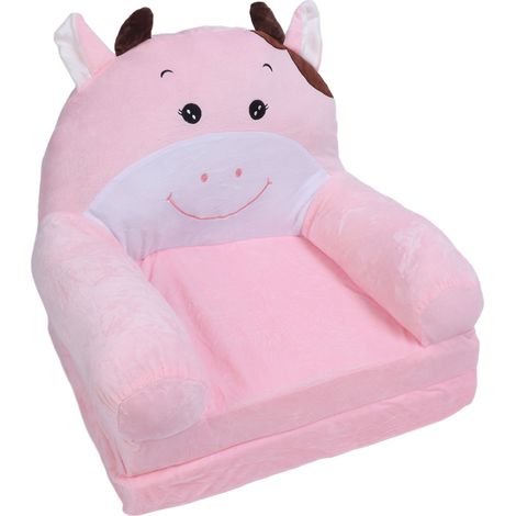 Canapé Enfant Pliable Cartoon Vache Rose Confortable Canapé Lit Repliable 2 Couches pour Fille Garçon Chambre (1/5)