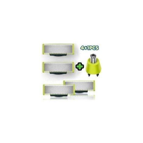 Pour OneBlade-lames de rechange avec tête de rechange pour tondeuse à poils du nez, paquet de 4 + 1-Crezuo (1/4)
