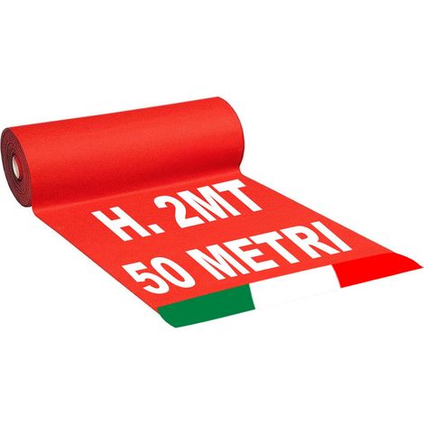 2mt x 50mt Passatoia Rossa Natalizia Tappeto ROSSO Feltro rosso natale chiesa matrimonio negozio - Prodotto italiano