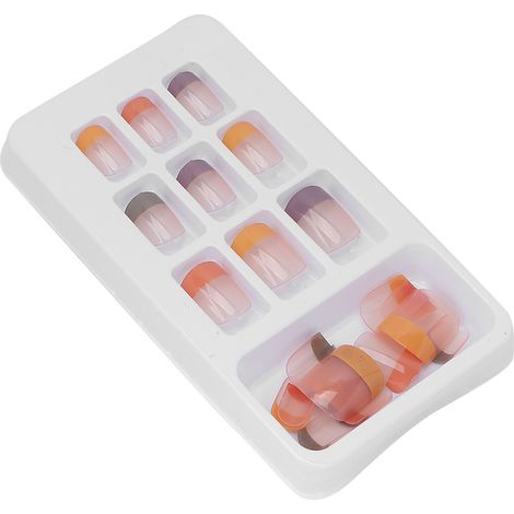 Lot de 24 faux ongles autocollants, design moderne et couverture intégrale pour pose facile P135