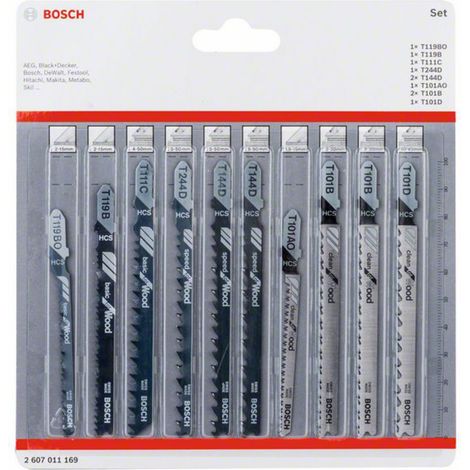 Bosch Accessories 2607011169 Stichsägeblatt-Set Wood, 10-teilig 10 St.