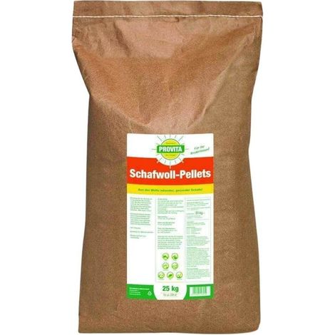 Engrais organique, Pellets de laine de mouton 25 kg, Engrais naturel, pour environ 250m²