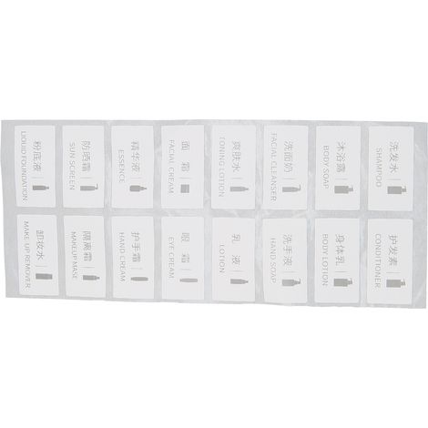 Étiquettes Adhésives Rectangulaires Autocollants pour Flacons Cosmétiques Voyage Recharge 16 Pièces 11x21mm / 0,4x0,8 Pouces (1/5)