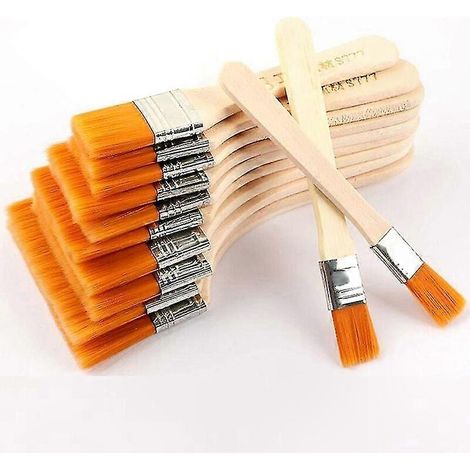 Großer, flacher Acrylpinsel, Holzgriff, professionelles Nylon für Kunstmalerei und Bastelarbeiten (1/5)