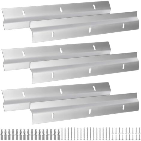 Set of 6 Z-Clip 30 cm French Cleat Aluminium Hanging Rail Invisible Wall Mount Interlocked with Screws for Heavy Mirrors, Frames and Art Paintings (1/5)