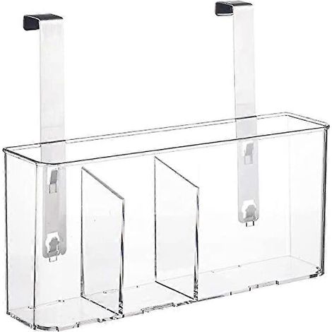 Panier suspendu de rangement transparent avec rangement suspendu à crochet pour cuisine, garde-manger ou salle de bain B (1/5)