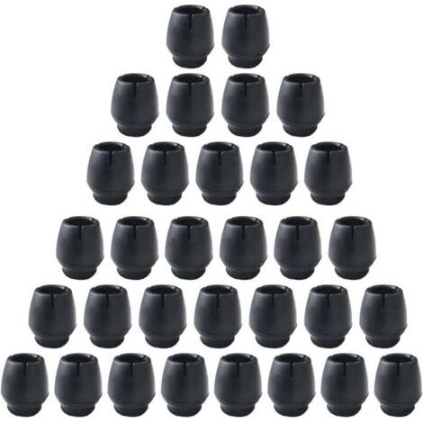 Rutschfeste Tisch- und Stuhlfußkappen aus Silikon, 12–16 mm, Stuhlbeinschoner für runde Möbelbeine, Schwarz, 32 Stück FLITI