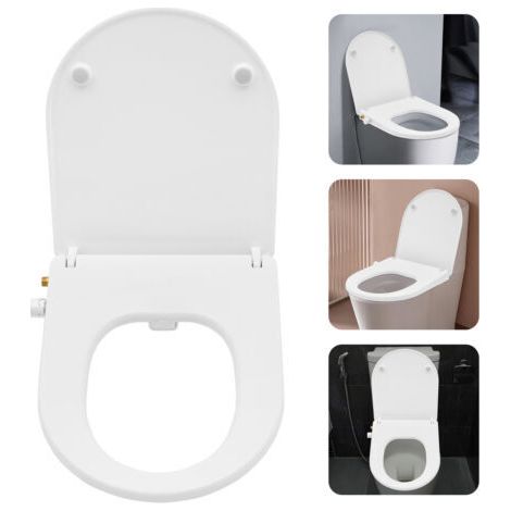 Toilettensitz Toilettensitz mit Doppelstrahl-Bidetfunktion Toilettendeckel Nicht elektrisch Manuell Oval (1/5)