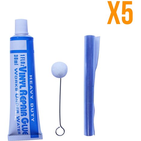 Lot de 5 kits de réparation 30 ml avec applicateur pour liner de piscine - Linxor