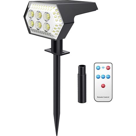 Wiederaufladbare USB-Solarlampe, 108 LEDs, Lichtsensor, Fernbedienung, IP65 wasserdicht, für Garten, Rasen oder Wandbeleuchtung. (1/5)