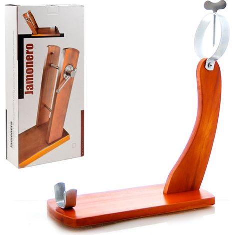 Jamonero Gondola Madera De Cerezo Extremo Puerta Soporte Jamonero Gourmet -