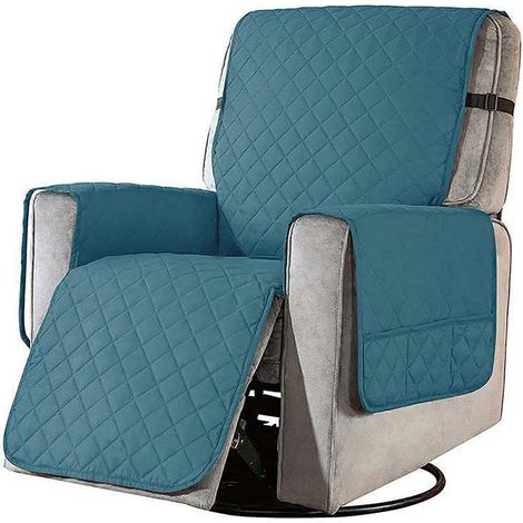 Housse De Fauteuil Inclinable Réversible - Avec Poches Latérales - Élastique Et Lavable En Machine - Pour Protection Contre Les Animaux Et L'Usure - 1 Pièce (1/5)