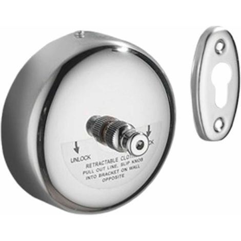 Retractable wall-mounted clothesline, stainless steel cable – 2.8 meters retractable. (1/5)