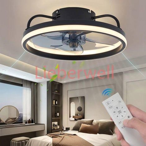 Ventilateur de Plafond Silencieux avec Lumiere et Telecommande, 6 Vitesses, Vent Réversible, LED Dimmable, 3 Températures de Couleur (1/5)