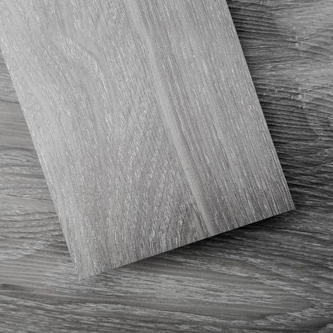 Lot de 36 Carrelage de Sol en Vinyle, Revêtement de Sol Auto-Adhésif, 5m², Gris clair, Surface Rigide, Facile à Monter soi-même,étanche (1/5)