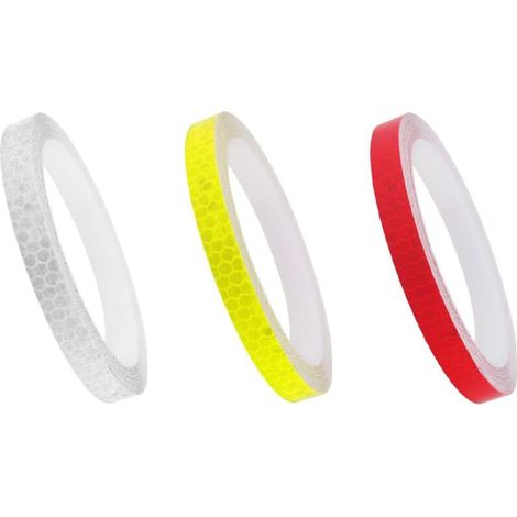 3 Pcs Ruban D'avertissement Réfléchissant, Sécurité Réfléchissant Avertissement éclairage Autocollant Ruban Adhésif Rouleau Bande pour véhicules Voitures Remorques Vélos Casques (3 couleurs),de DEBUNS (1/5)