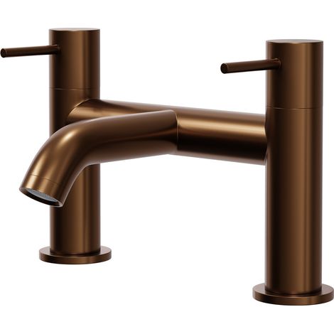 Colore Round Brushed Bronze Bath Filler Tap