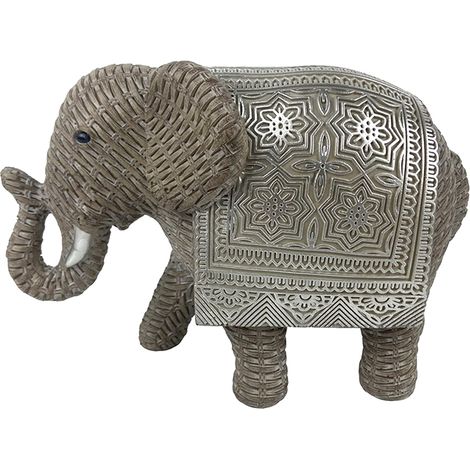 Signes Grimalt Figura elefante africano ed elefanti  Figura elefante d'argento - 15x23x10cm