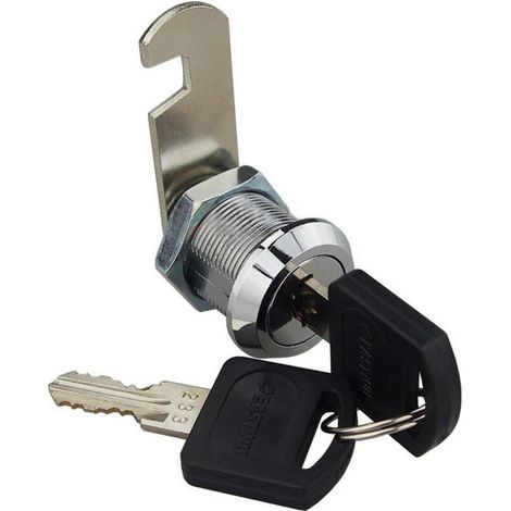 Serratura per cassetta postale con 2 chiavi – Lunghezza del corpo filettato 19 mm – Corsa di chiusura 90° – Serratura a camma per mobili
