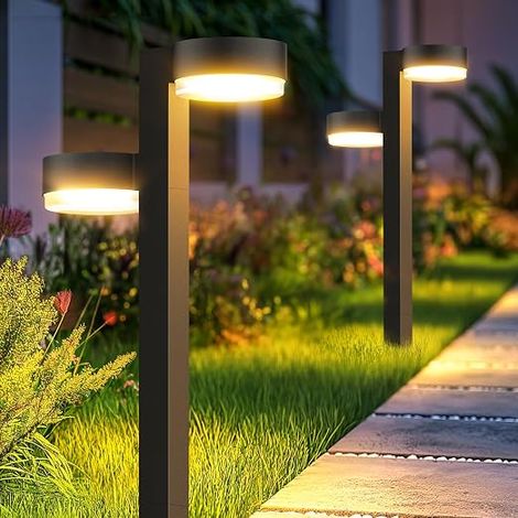 Solar Lights Outdoor 4 Pack, 2 in 1 Super Bright Solar Garden Lamp for Outdoor with 24 Led 1200mAh Waterproof Solar Garden Lights, Auto On/Off Decoration (1/5)