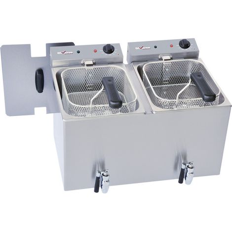 Friteuse de table électrique 2x8 litres + robinet - Diverso