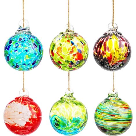 Ornements de Noël en verre, Ornements en verre de jardin, Ornements en verre soufflé, Ornements suspendus aux fenêtres, Ornements en verre pour arbres de Noël, Décorations suspendues en vet (1/5)
